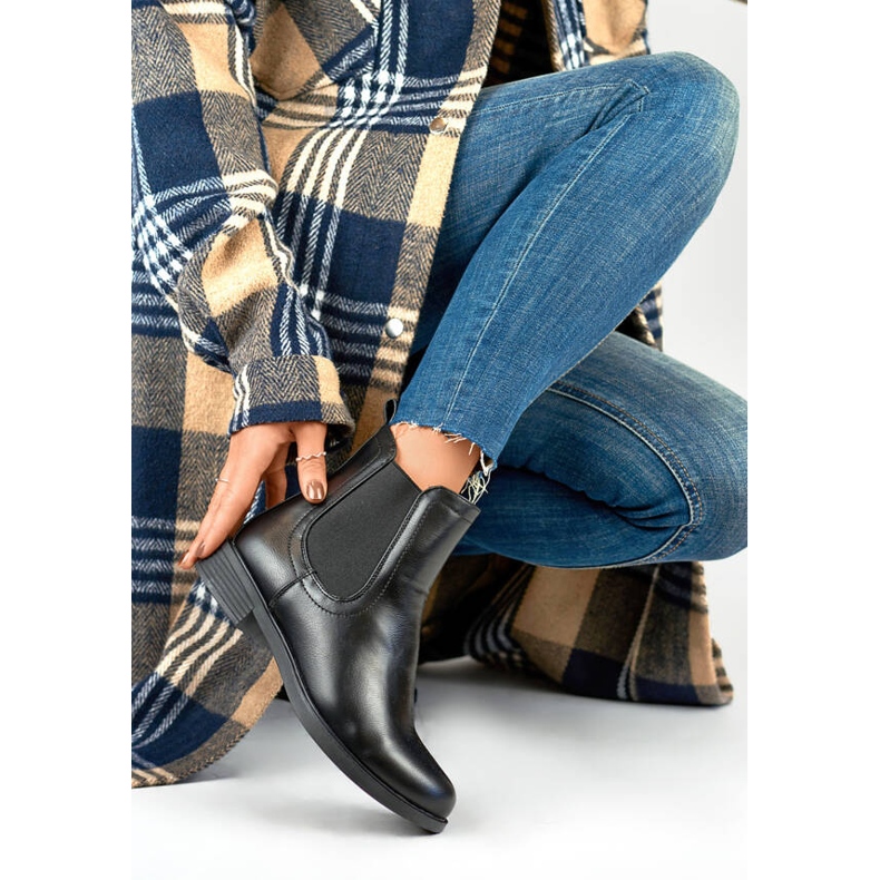 Női klasszikus szigetelt Chelsea csizma, fekete MR-15B 1