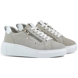 Goodin Női bőr sportcipő a platformon, szürke GD-LX1001G 1
