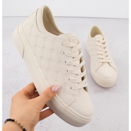 Big Star Női öko bőr cipők naplózva bézs nagy csillag RR274336 1