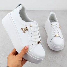 Női bőrcipő a White Filippo platformon fehér 1