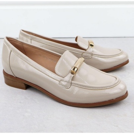 Női alacsonyan meggyógyult lakkozott bézs potocki sz12065 cipő 2