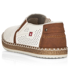 Férfi nyitott bőr cipő, fehér rieker B5297-80 1