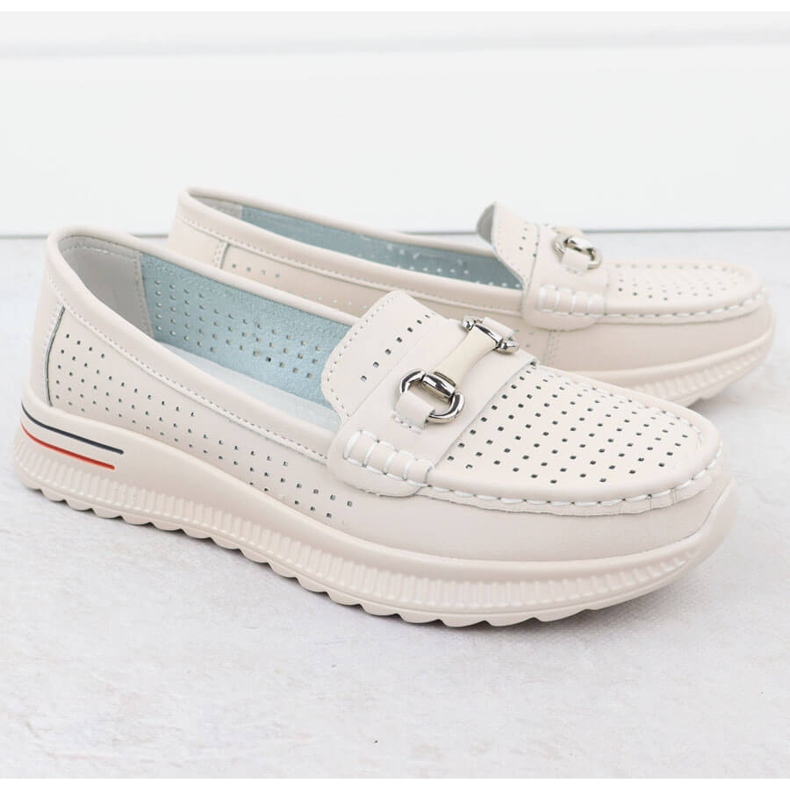 Vinceza Nyílt bőrcipő, bézscipők Vinceeza 95331 2