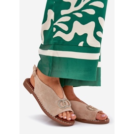 Női szandál lapos öko -bézs ralissokkal 1