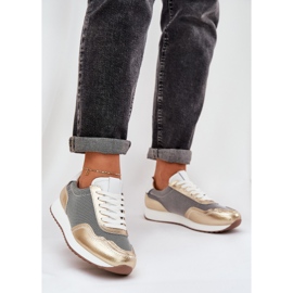 S.Barski Bőr sportcipő cipők női LR51-847 PLN aranysárga 2