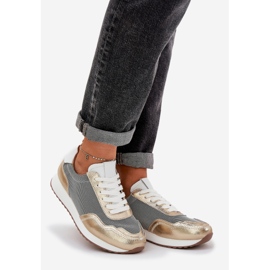 S.Barski Bőr sportcipő cipők női LR51-847 PLN aranysárga 1