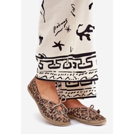 Zazoo Természetes bőr balerinák leopárd leopárd nyomtatás 10179 barna 1