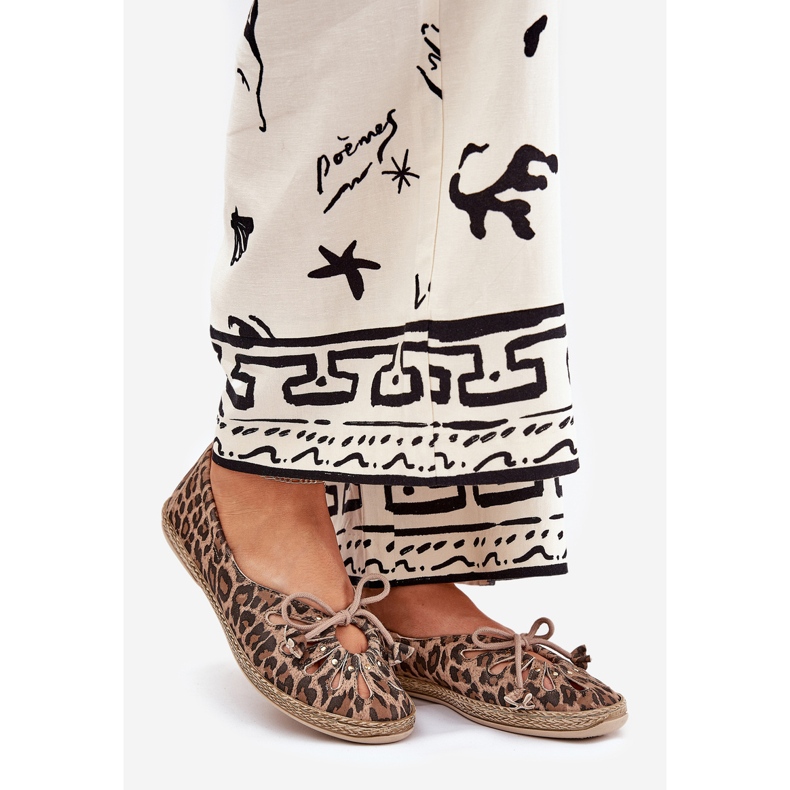 Zazoo Természetes bőr balerinák leopárd leopárd nyomtatás 10179 barna 1