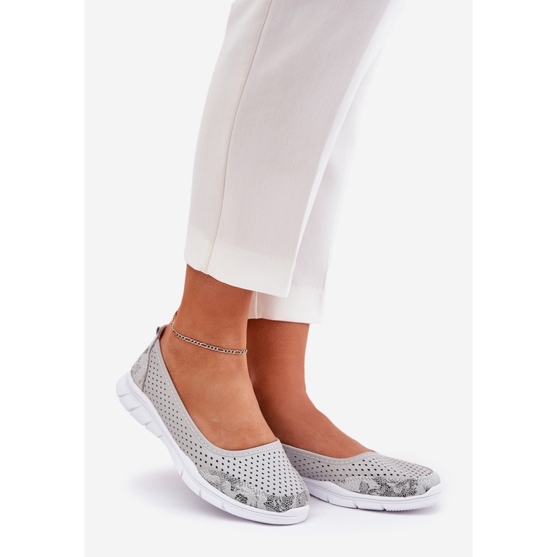 Bőr OpenWork VinceZa Ballerinas 95323 Szürke 1