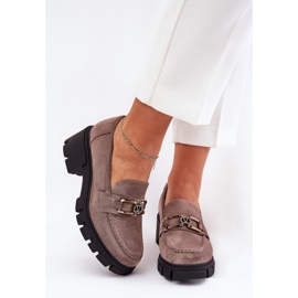 Vinceza Eco Suede Női cipő dekorációval Vincez 39921 sötét bézs 2