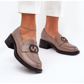 Vinceza Vinceeza 18102 bézs bőr loaferek 2