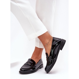 Vinceza Elegáns lakkozott női cipők természetes Vinceeza bőrből, 18100 fekete 2