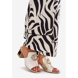 Elegáns bőr sarkú laura messi 2875 bézs-arany 1