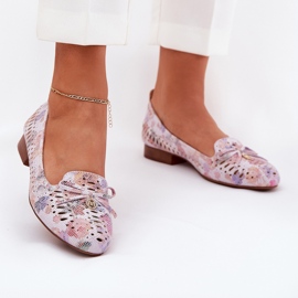 Jezzi Nyílt ballerinák öko -virág íjával velúr Amepitrea multicolor rózsaszín 2