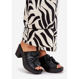 Jezzi Női papucs flopok az öko bőr posztján fekete 1