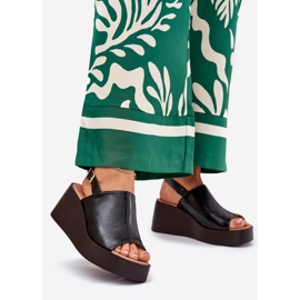 Jezzi Női szandál öko bőrrel a peronon és a fekete ékek 1