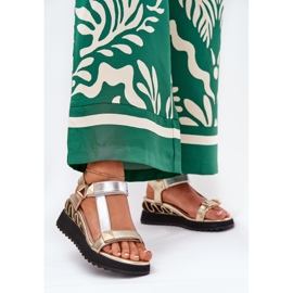 S.Barski Női bőr szandál CR51-135 arany és ezüst aranysárga 2