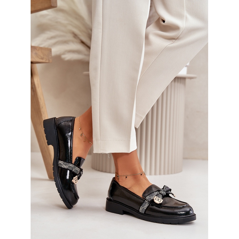 S.Barski Festett női cipők íjakkal S. barski hy42-331a fekete 4