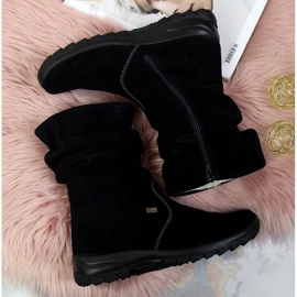 Női hőszigetelt bőrcsizma RIEKER Z7171-01 fekete 1