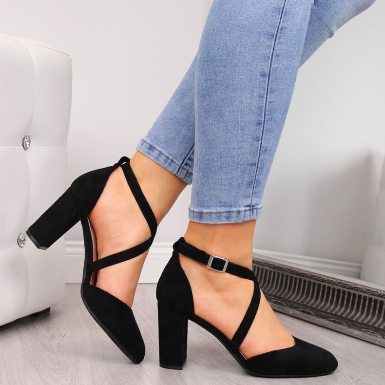 Női fekete szandál a poszton Sergio Leone SK863 1