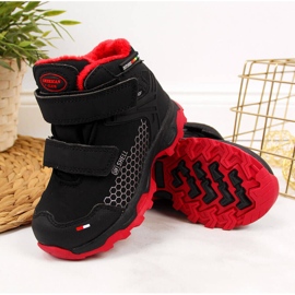 Fiú fekete tépőzáras vízálló hócsizma American Club 2