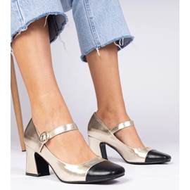 Arany női szivattyúk fekete orrral aranysárga 1 Arany női szivattyúk fekete orrral aranysárga 1