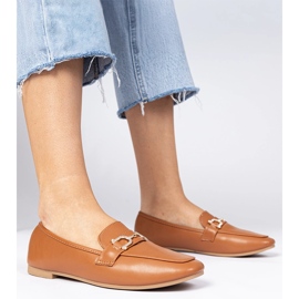 Barna, elegáns cipők cirkonokkal 1