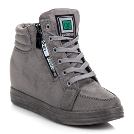 Velúr tornacipő szürke 1