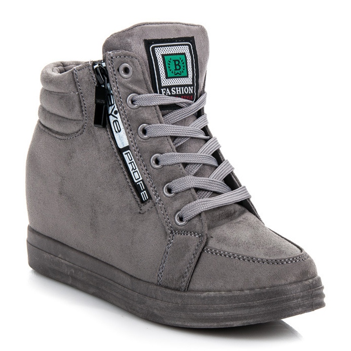 Velúr tornacipő szürke 1