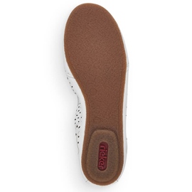 Bőr kényelmes női áttört balerinacipő, fehér Rieker 41460-80 2