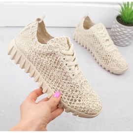 Női bézs színű csipke sportcipő T.Sokolski 1982 1