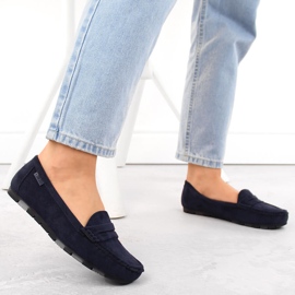 Kényelmes női velúr mokaszinok, sötétkék Big Star NN274931 2 Kényelmes női velúr mokaszinok, sötétkék Big Star NN274931 2