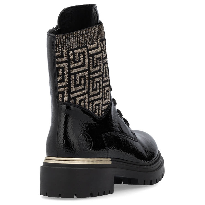 Kényelmes női szigetelt fekete bokacsizma Rieker 72607-00 1