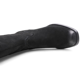 Bőr női fekete cowboy csizma, Sergio Leone KZ268 1