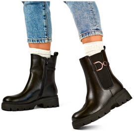 Női hőszigetelt Chelsea csizma, fekete, K-99257 1