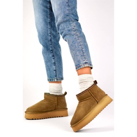 Női bőrcsizma, velúr barna hócsizma YU9001KH 2