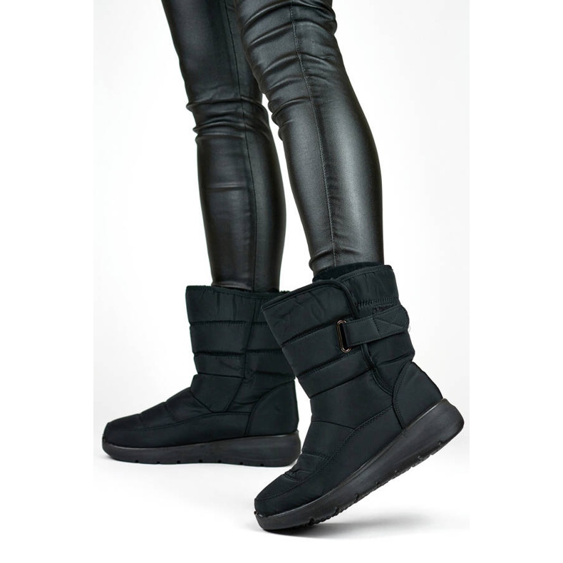 Női hőszigetelt tépőzáras hócsizma, fekete, 22T48B 2