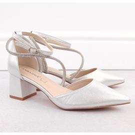 Ezüst Sabatina női hegyes szandál cirkóniával 2