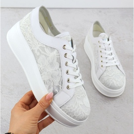 S.Barski Cipő a Białe S. Barski Hy51-059 csipkeplatformon fehér 1 S.Barski Cipő a Białe S. Barski Hy51-059 csipkeplatformon fehér 1