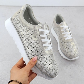 S.Barski Női bőrcipő az OpenWork Platformon Złote S. Barski LR51-927 aranysárga 1 S.Barski Női bőrcipő az OpenWork Platformon Złote S. Barski LR51-927 aranysárga 1