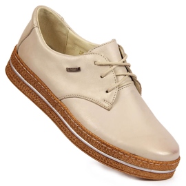 Női gyöngybézs bőr cipő Helios 380 1