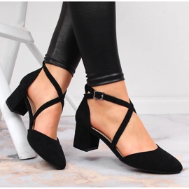 Sergio Leone női fekete pántos szandál 1