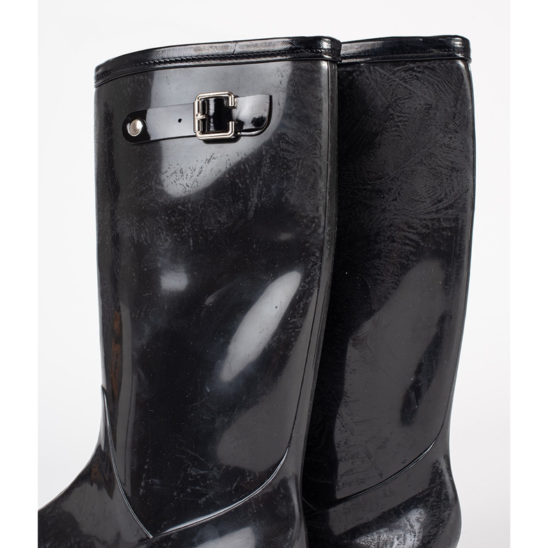 Shelvt Fekete lakkozott női galoshes 1