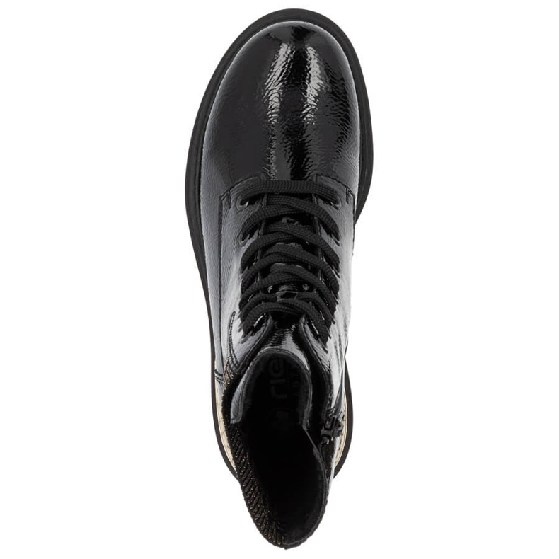 Kényelmes női szigetelt fekete bokacsizma Rieker 72607-00 2