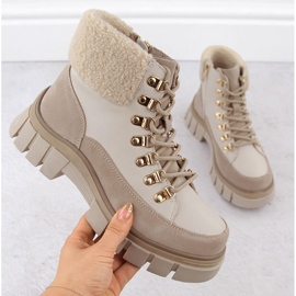 Bézs színű bőr női bokacsizma Filippo DBT6471 1