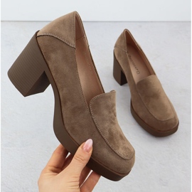 Cipő női magas sarkú cipő, velúr bézs potocki sz12547 1