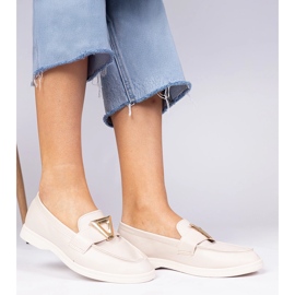 Bézs női cipők elegáns dekorációval 1