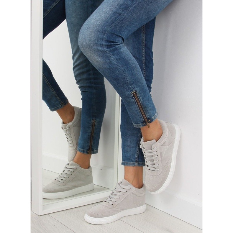 Szürke velúr női tornacipő LT.GREY 2