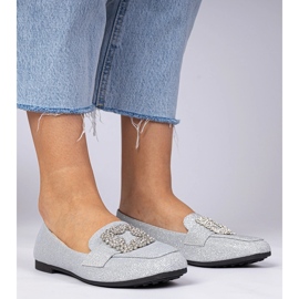 Ezüst csillogó cipő cirkonokkal 1 Ezüst csillogó cipő cirkonokkal 1