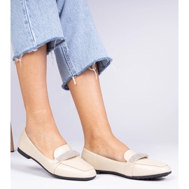 Bézs női cipő cirkonokkal 2